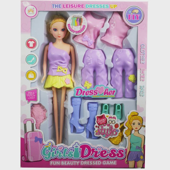 11" Fashion Doll with Snap-On Fashion Accessories Kole Imports