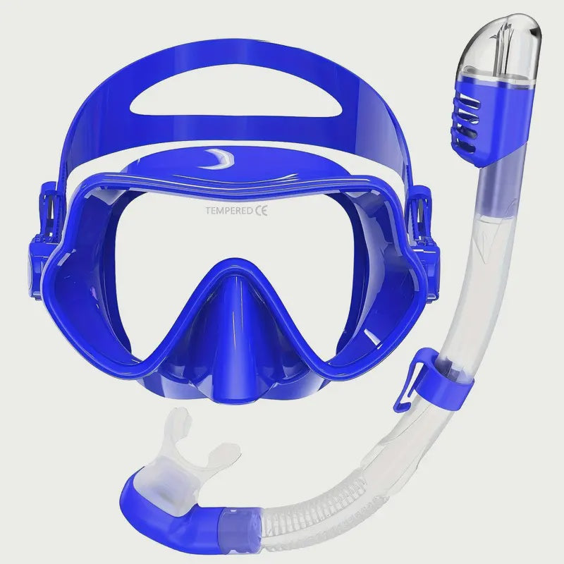 1pc Large View Diving Mask With Breathing Tube, Diving Goggles Kit, Snorkeling Gear For Underwater Activities TEMU