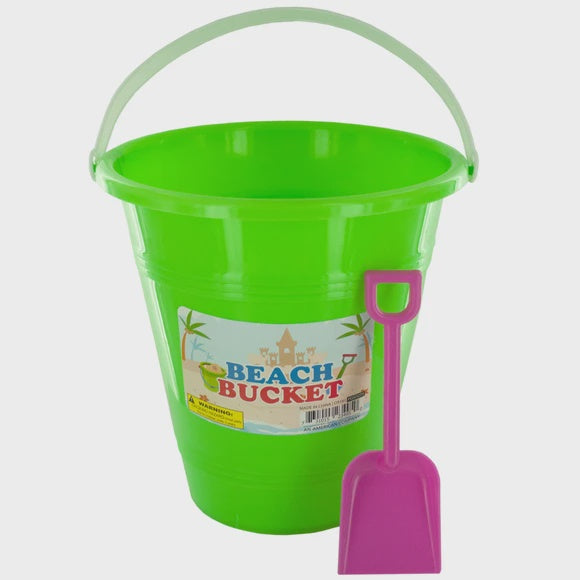 Beach Bucket with Attached Shovel