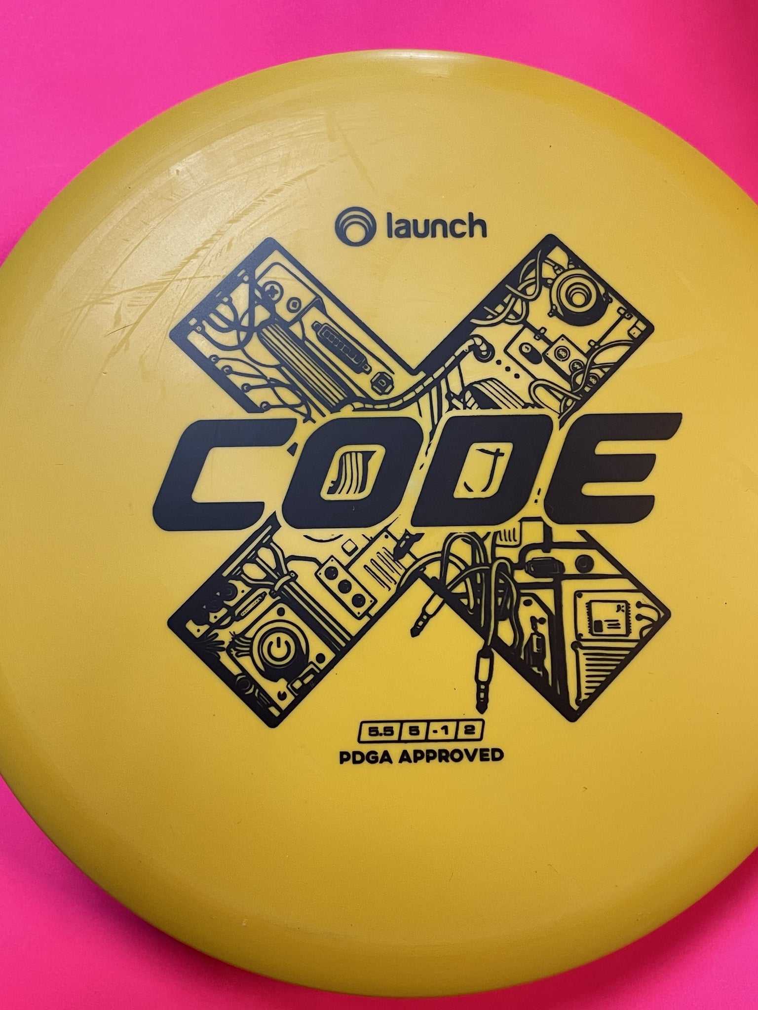 Code X (Launch Disc Golf - Omega, Yellow - 160 - 165g)